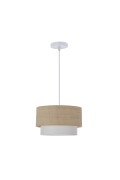 Ritana Lampa Wisząca Biały 1X60 E27 Abażur Beżowy+Biały Candellux
