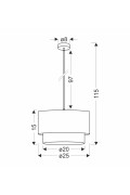 Ritana Lampa Wisząca Biały 1X60 E27 Abażur Beżowy+Biały Candellux