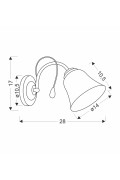 Ora Lampa Kinkiet Złoty 1X40 E27 Klosz Biały Candellux