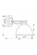Filona Lampa Kinkiet Chromowy 1X40 E27 Klosz Biały Candellux