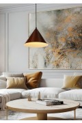 Dunca Lampa Wisząca 25 Czarny 1X40 E27 Klosz Ciemny Orzechowy Candellux