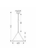 Dunca Lampa Wisząca 25 Czarny 1X40 E27 Klosz Ciemny Orzechowy Candellux
