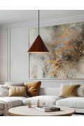 Dunca Lampa Wisząca 32 Czarny 1X40 E27 Klosz Ciemny Orzechowy Candellux