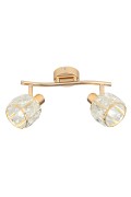 Dubai Lampa Sufitowa Listwa Różowy Złoty 2X40W E14 Klosz Złoty Z Kryszt Transp Candellux