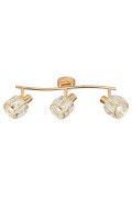 Dubai Lampa Sufitowa Listwa Różowy Złoty 3X40W E14 Klosz Złoty Z Kryszt Transp Candellux