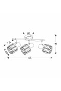 Dubai Lampa Sufitowa Listwa Różowy Złoty 3X40W E14 Klosz Złoty Z Kryszt Transp Candellux