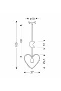 Single Hm Lampa Wisząca 1X20W E27 Iq Kids Różowy+Biały Candellux