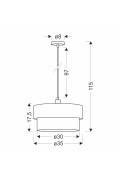 Livorno Lampa Wisząca Czarny 1X60W E27 Abażur Miętowy+Szaro Beżowy Candellux