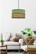Grosseto Lampa Wisząca Czarny 1X60W E27 Abażur Duo Szaro Beżowy+Miętowy Candellux