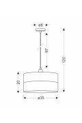 Grosseto Lampa Wisząca Czarny 1X60W E27 Abażur Duo Szaro Beżowy+Miętowy Candellux