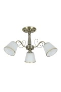 Losanna Lampa Wisząca Patynowy 3X40W E14 Klosz Biały Z Obwódką Candellux