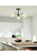 Losanna Lampa Wisząca Patynowy 3X40W E14 Klosz Biały Z Obwódką Candellux
