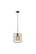 Crown Lampa Wisząca Czarny 1X40W E27 Abażur Beżowy Candellux