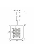Crown Lampa Wisząca Czarny 1X40W E27 Abażur Beżowy Candellux