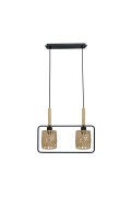 Crown Lampa Wisząca Czarny 2X40W E27 Abażur Beżowy Candellux