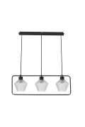 Niko Lampa Wisząca Czarny 3X40W E27 Klosz Bezbarwny Karbowany Candellux