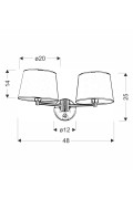 Ibis Lampa Kinkiet Satynowy 2X40W E14 Abażur Grafitowy Candellux