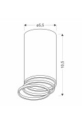 Tuba Lampa Sufitowa Czarny 1X15W Gu10 Śr. 5,5 Cm Candellux