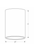 Tuba Lampa Sufitowa Czarny 1X15W Gu10 Odbł. Złoty Śr. 7 Cm Candellux