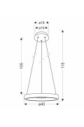 Hashim Lampa Wisząca 40Cm Złoty 22W Led Kryształki Bezbarwne Candellux