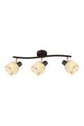 Dubai Lampa Sufitowa Listwa Czarny 3X40W E14 Klosz Różowy Złoty Kryszt Transp Candellux