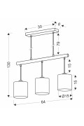Izotto Lampa Wisząca Biały 3X60W E27 Abażur Beżowy Candellux