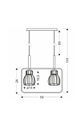 Lampa wisząca Franita czarna czarna 2x40w - Candellux