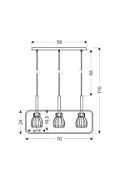 Lampa wisząca Franita czarna czarna 3x40w - Candellux