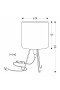 Smally Lampa Stołowa Czarny 1X40 E14 Abażur Biały Candellux