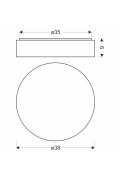 Figaro Lampa Sufitowa Plafon Drew. 24W Led 3000/4500/6000K 38Cm Kl. Biały, Pilot Candellux