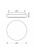 Rabel Lampa Sufitowa Plafon Bezbarwny 12W Led 4000K 27Cm Klosz Biały Candellux