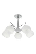 Amos Lampa Wiszaca Chromowy 5X40W E27 Klosz Biały Candellux