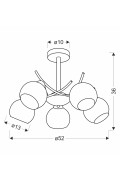 Amos Lampa Wiszaca Chromowy 5X40W E27 Klosz Biały Candellux