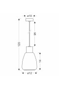 Moldo Lampa Wisząca Czarny 1X40W E27 Klosz Dymiony Candellux