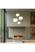 Stones Lampa Wisząca Czarny 25Cm 1X40W E27 Klosz Biały Candellux