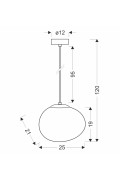 Stones Lampa Wisząca Czarny 25Cm 1X40W E27 Klosz Biały Candellux