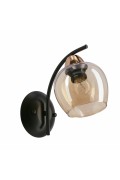 Merra Lampa Kinkiet Czarny 1X40W E27 Klosz Bursztynowy Candellux