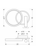 Monet Lampa Kinkiet Koło Czarny 18W Led 3000K Klosz Biały Candellux