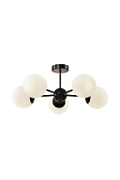 Lampa wisząca Calari czarna z białymi oświetleniowa styl retro 5x40w - Candellux