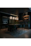 Combi Lampa Wisząca Czarny 4X60W E27 Abażur Beżowy Candellux