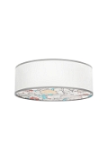 Plafon Kiddy 38 biały tkanina z szarą oblamówką dziecięca oświetleniowa pokój dziecka 2x40w - Candellux