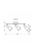 Lampa sufitowa Amcos lczarna bursztynowe 3x40w - Candellux