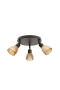 Lampa sufitowa Amcos czarna bursztynowe 3x40w - Candellux