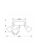 Lampa sufitowa Amcos czarna bursztynowe 3x40w - Candellux