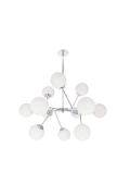 Lampa wisząca Belweder chromowana biała żyrandol dużych 12x40w - Candellux
