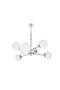 Lampa wisząca Belweder chromowana biała żyrandol styl 6x40w - Candellux