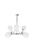 Lampa wisząca Belweder chromowana biała żyrandol błyszcząca 8x40w - Candellux
