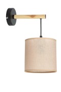 Combi Lampa Kinkiet Czarny 1X60W E27 Abażur Beżowy Candellux
