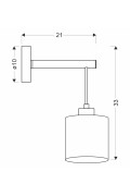 Combi Lampa Kinkiet Czarny 1X60W E27 Abażur Beżowy Candellux