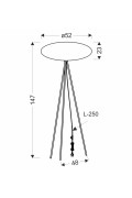 Cafee' Lampa Pod³Ogowa Czarny 1X40W E27 Aba¿Ur 52/23 Mokka Candellux